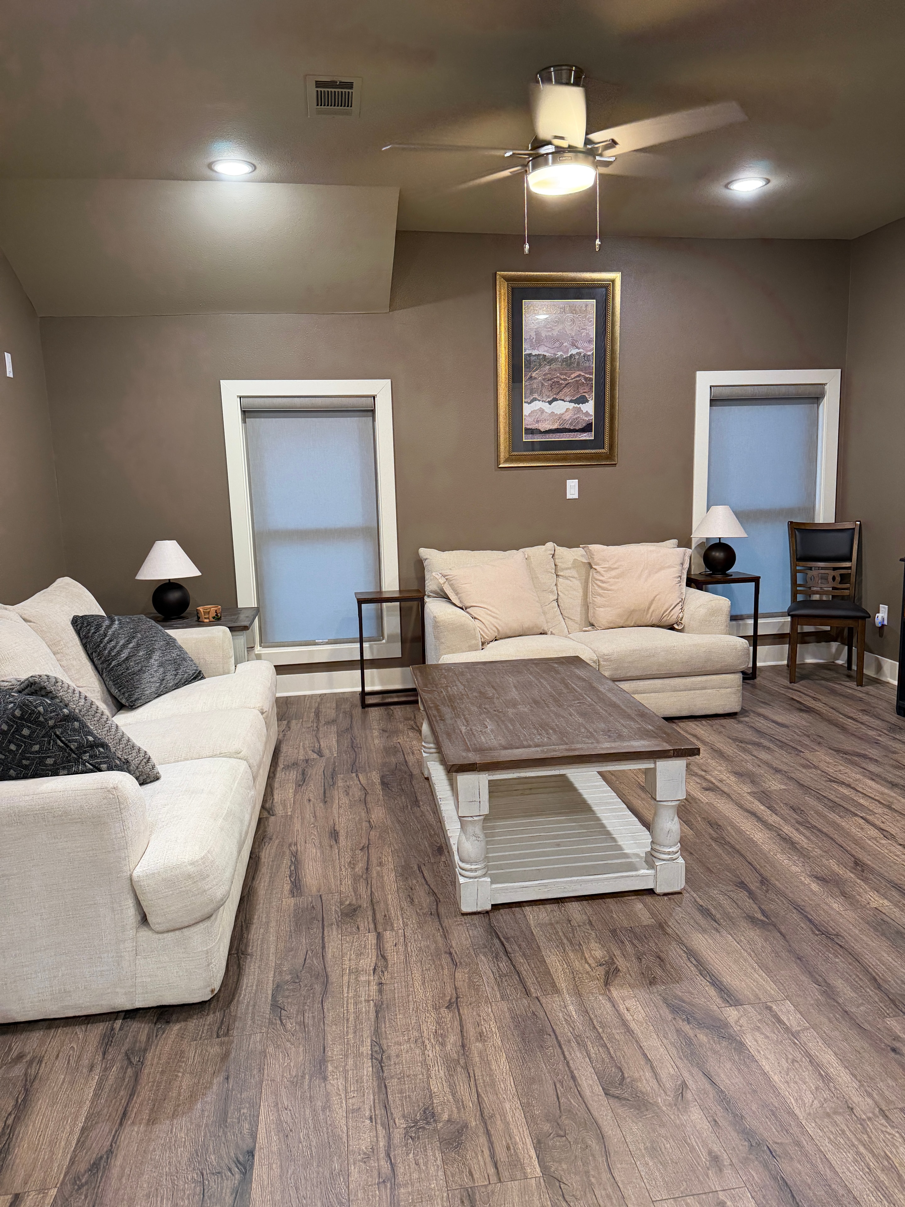 Bright clean living room after residential cleaning